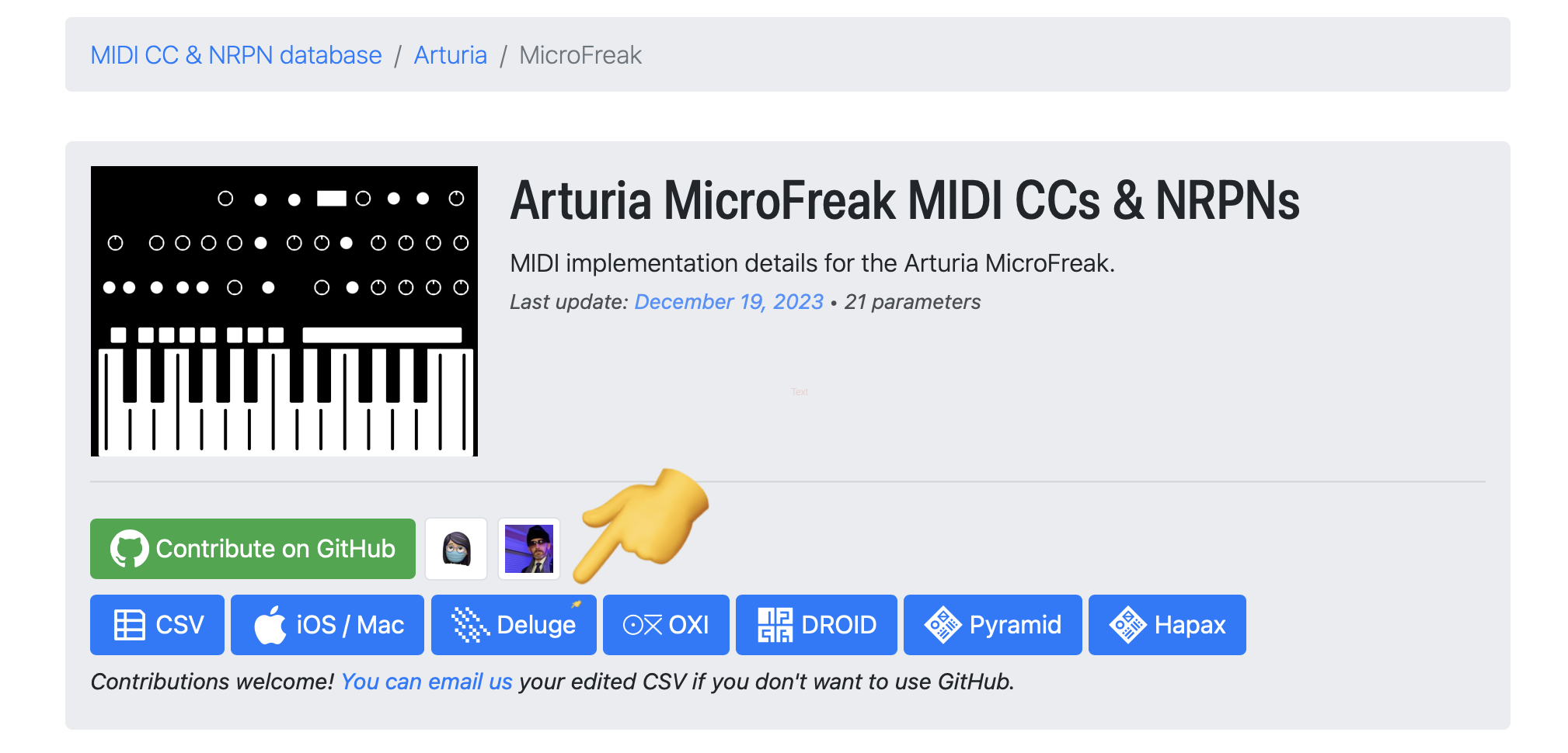 MIDI Guide download button for Deluge device definitions